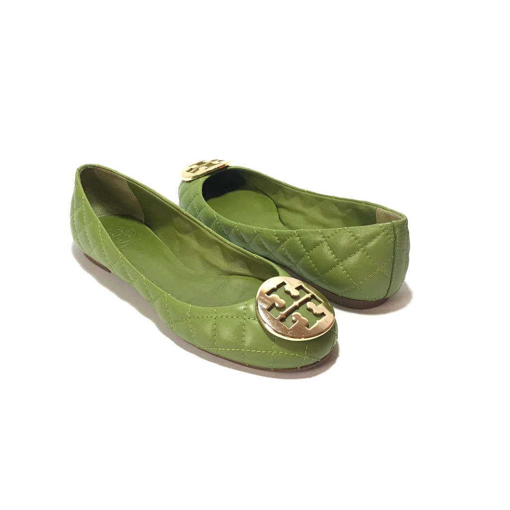 Green tory top burch flats