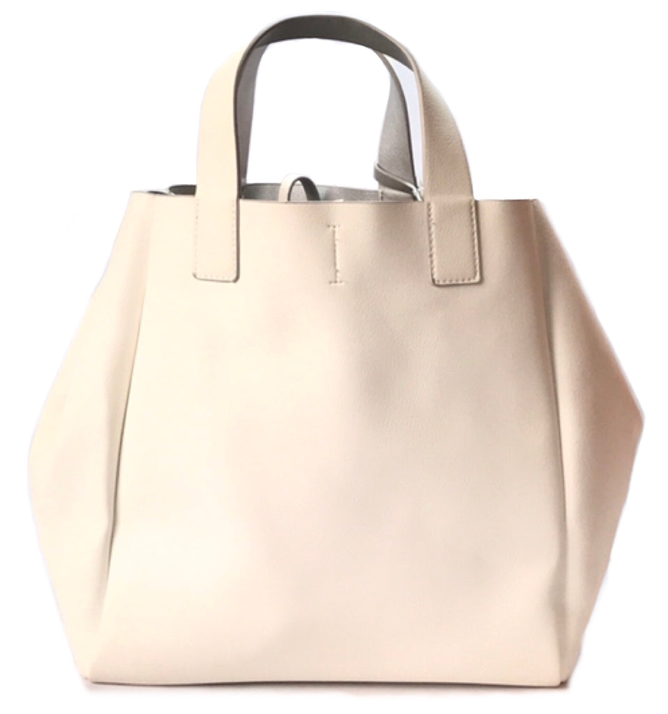 ZARA White Silver Reversible Tote Bag Like New Secret Stash