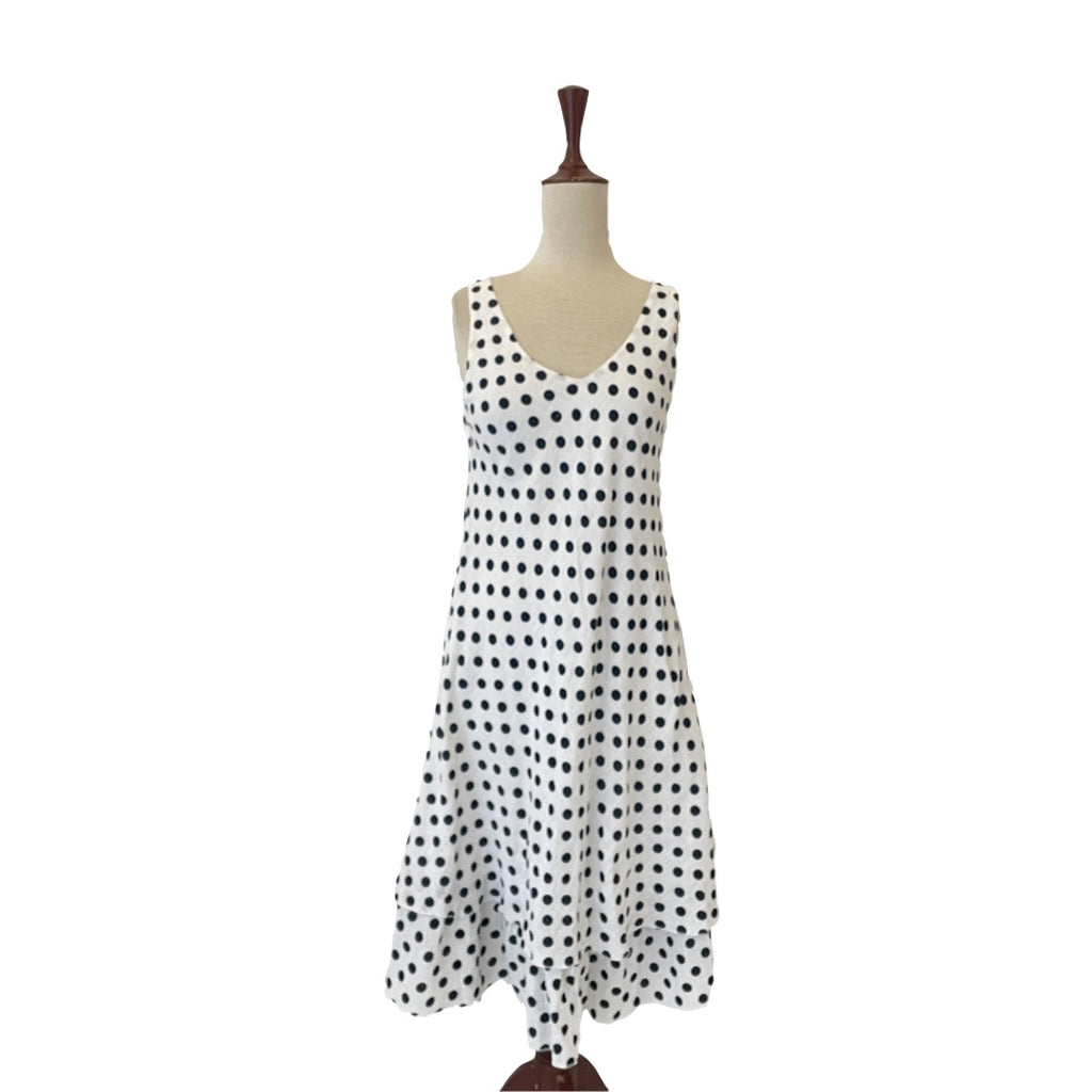 Apricot polka dot dress sale