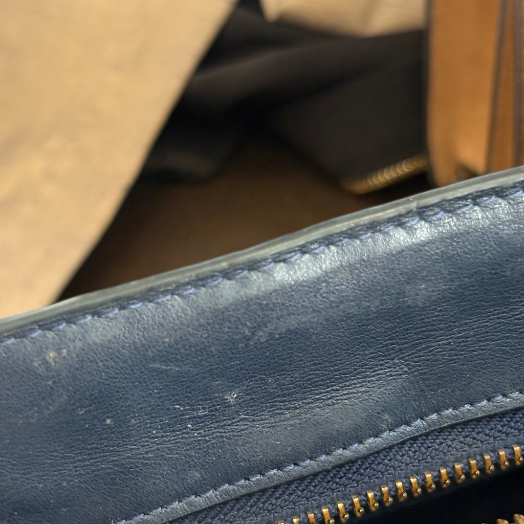 Coach Navy Crocodile Embossed Leather Crossbody Bag | Pre Loved |