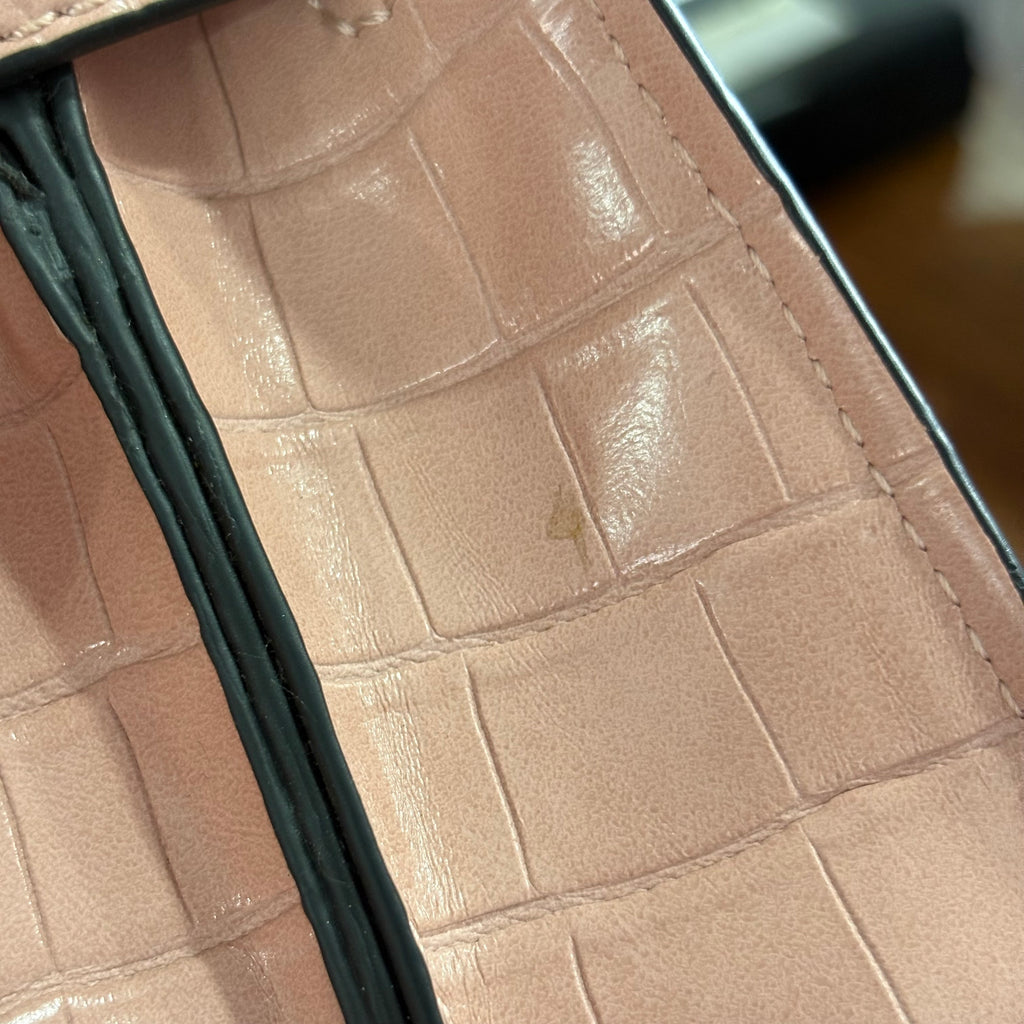 Aldo Pink Posa Croc Textured Satchel Bag | Gently Used |