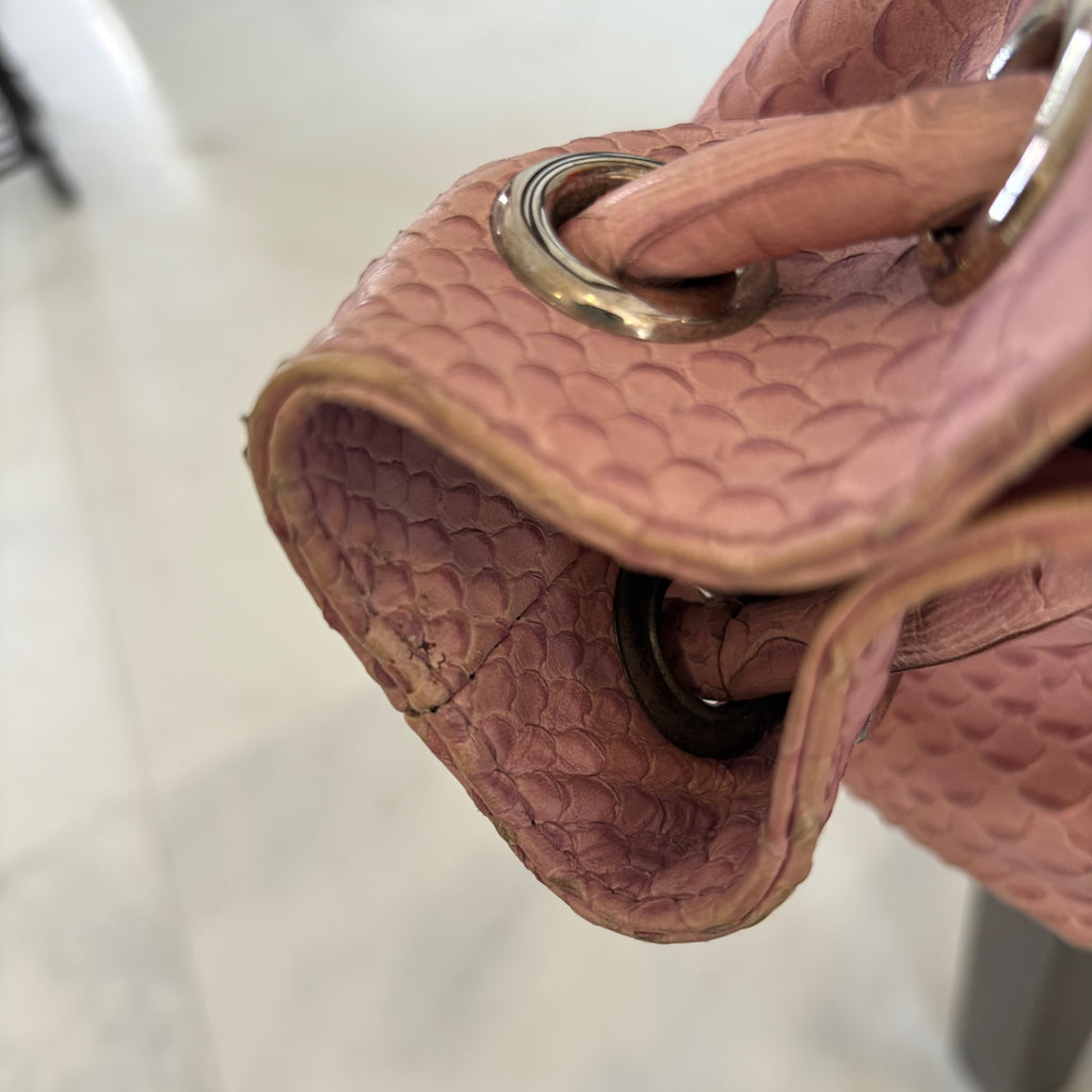 Furla Blush Pink Leather Croc-Embossed Carmen Tote | Pre Loved |