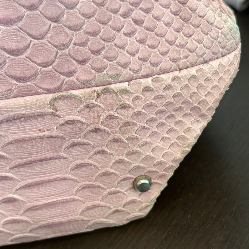Furla Blush Pink Leather Croc-Embossed Carmen Tote | Pre Loved |