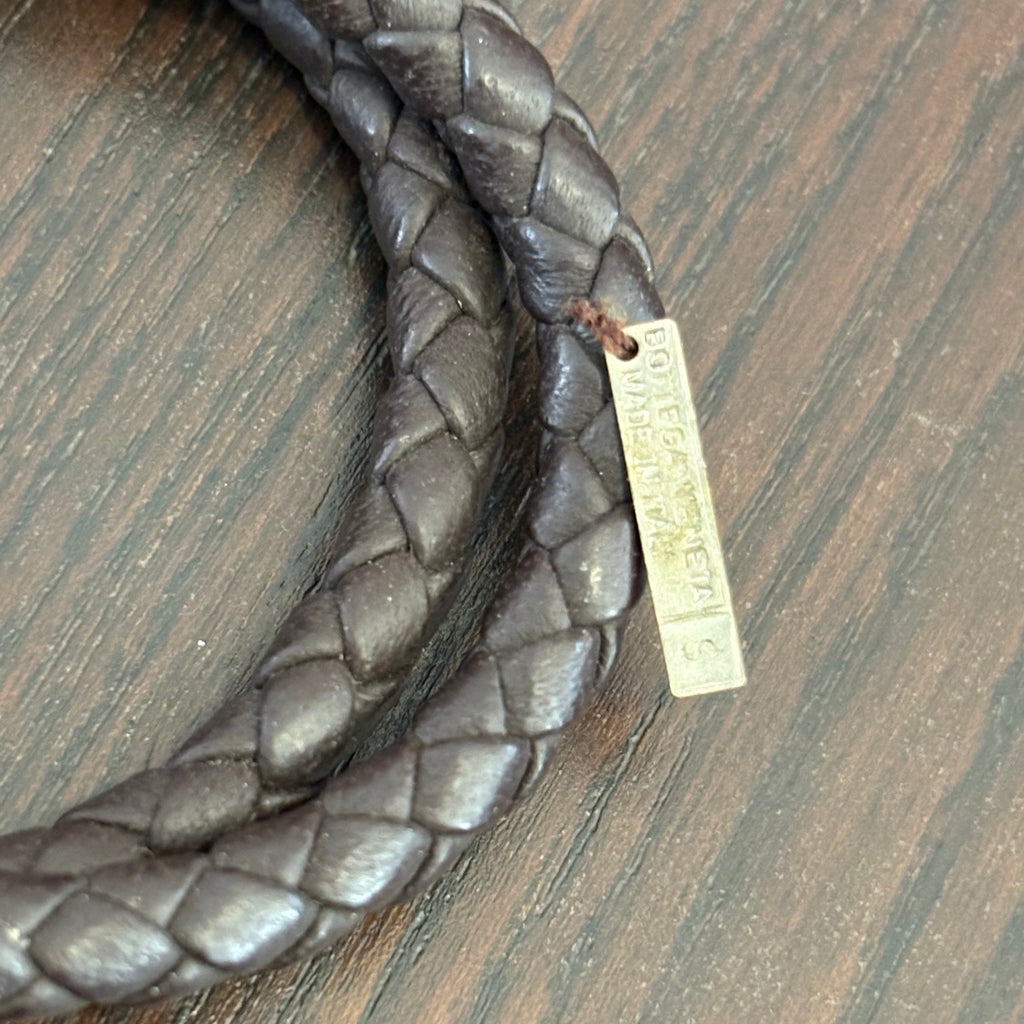 Bottega Veneta Intrecciato Nappa Brown Leather Double Strand Bracelet | Pre Loved |