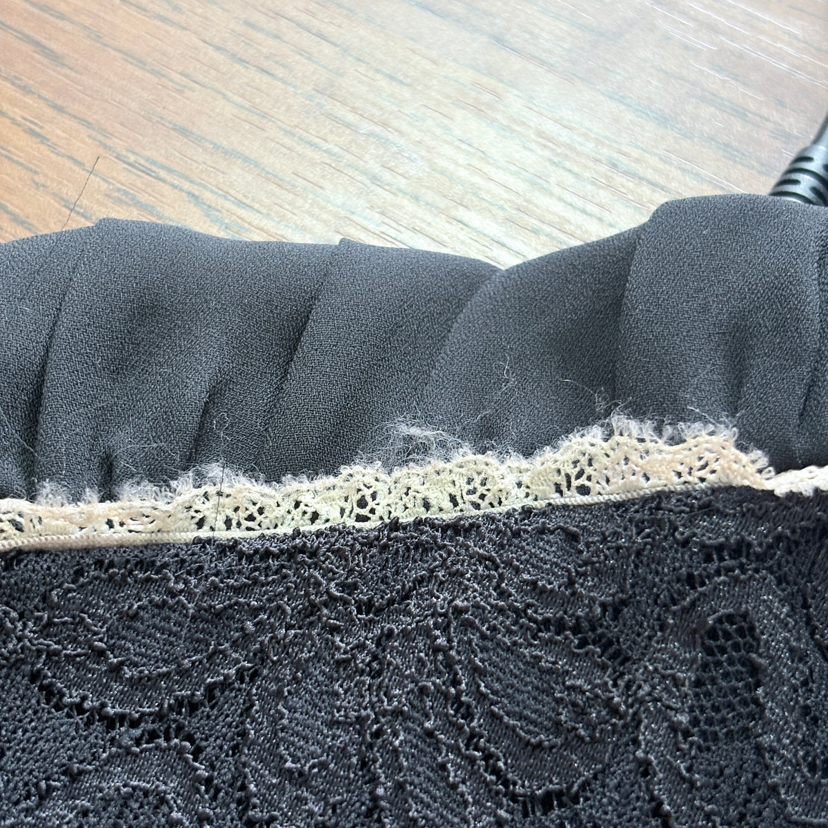 Mango Black Mock Neck Lace Top | Gently Used |