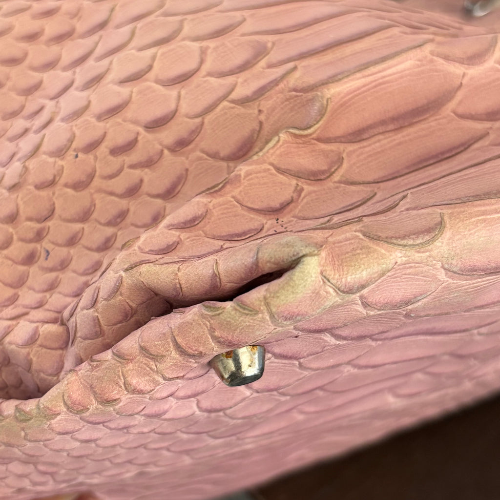 Furla Blush Pink Leather Croc-Embossed Carmen Tote | Pre Loved |