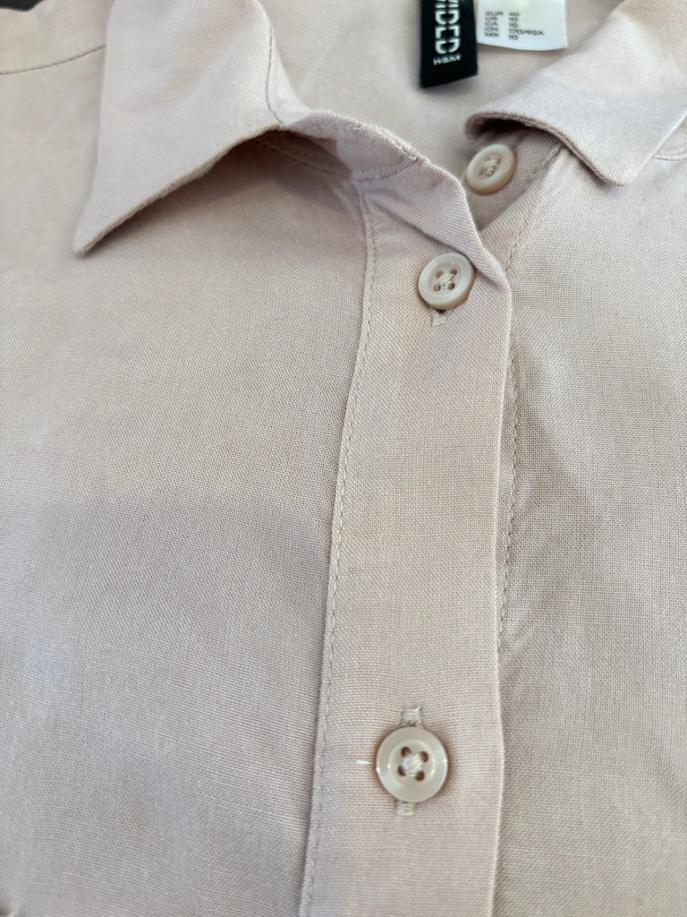 H&M Beige / Tea Pink Collared Shirt | Pre Loved |