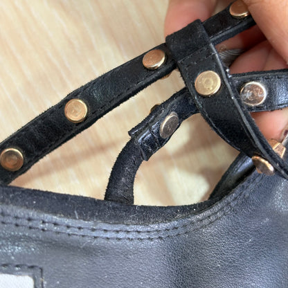 Dune Black Casterly T-Bar Studded Court Shoes | Pre Loved |