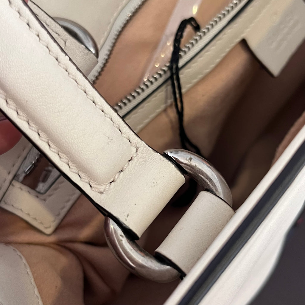 Gucci White Calfskin Web Stripe Large Dionysus Tote Bag | Pre Loved |