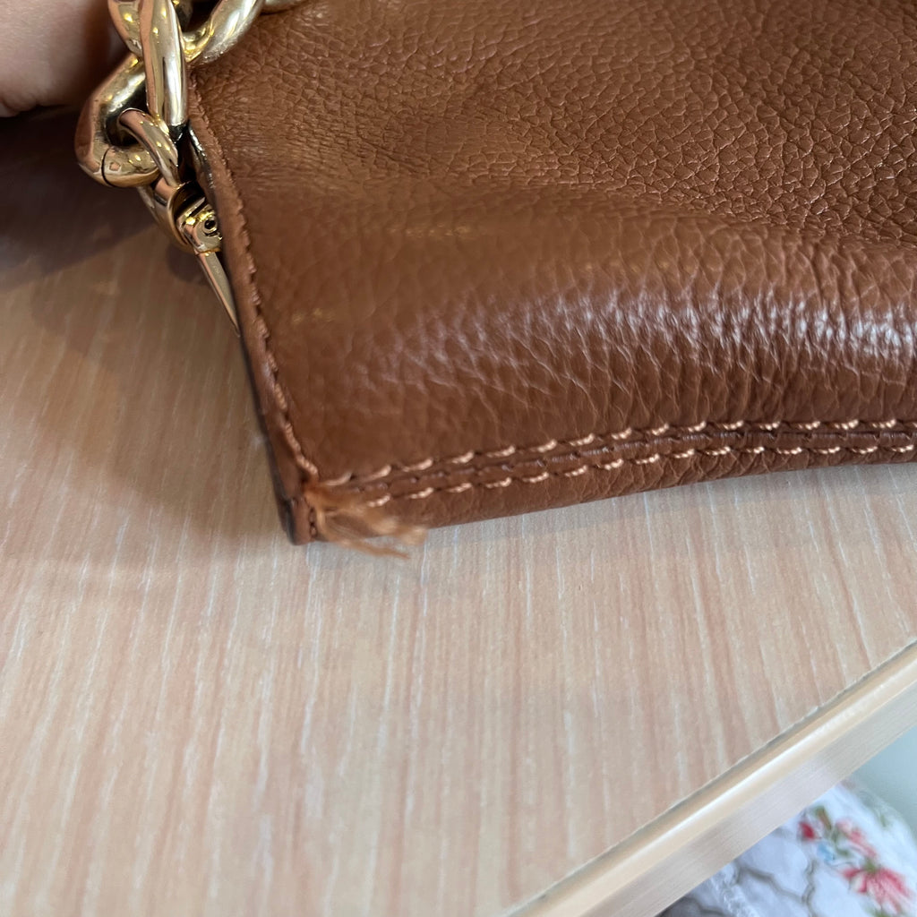 Michael Kors Berkley Luggage Brown Leather Crossbody Bag | Pre Loved |