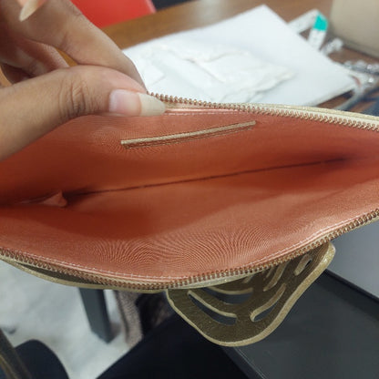 Sophia Webster Gold Flossy Butterfly Pouchette Clutch | Gently Used |