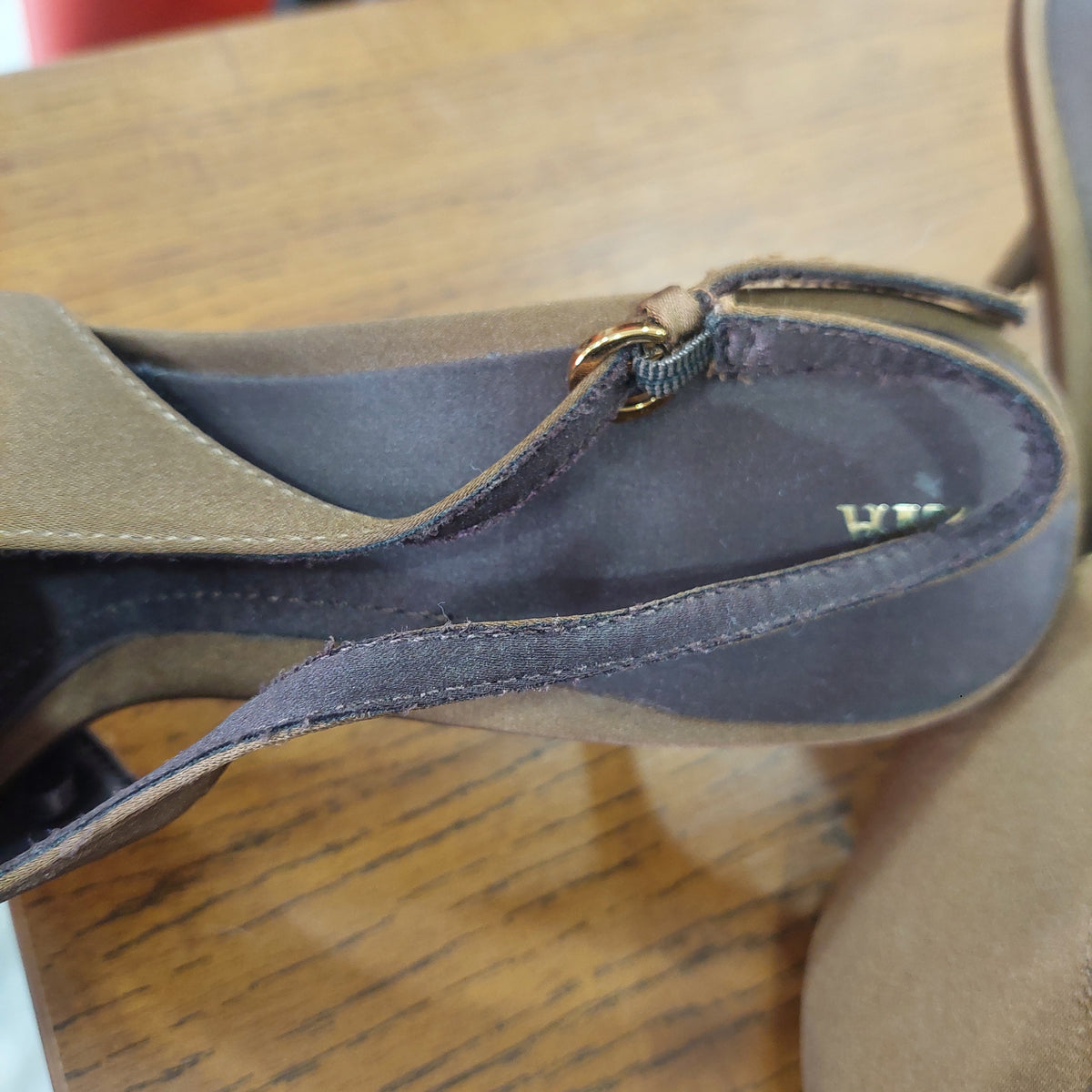 Zara Brown Satin Slingback Heels | Gently Used |