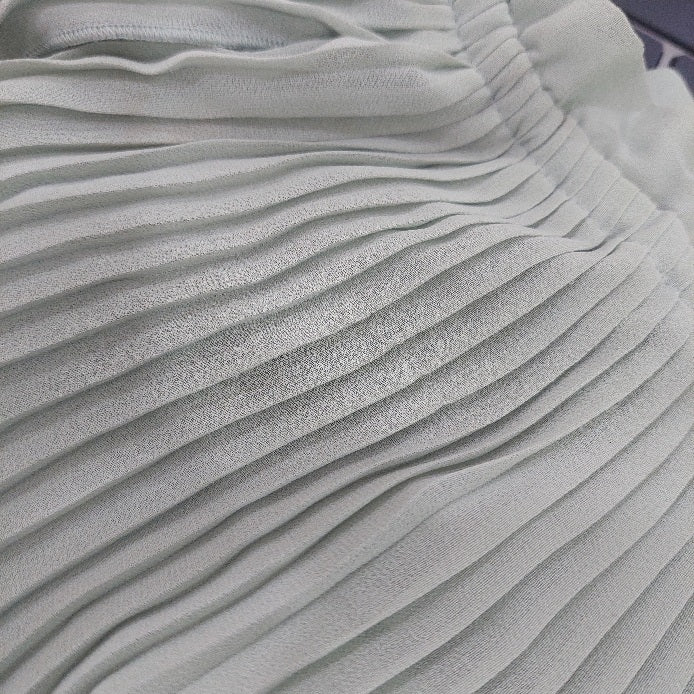 Zara Light Green Pleated Off Shoulder Dress | Brand New |