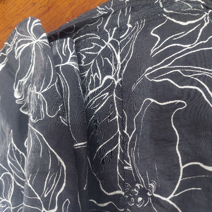 H&M Black Floral Drawstring Oversized Maxi Dress | Pre Loved |
