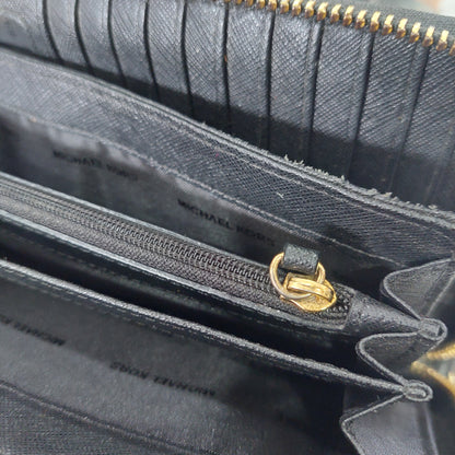 Michael Kors Black Jet Set Travel Continental Wristlet Wallet | Pre Loved |