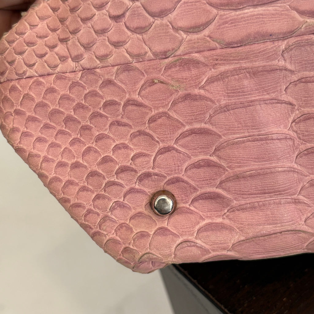 Furla Blush Pink Leather Croc-Embossed Carmen Tote | Pre Loved |