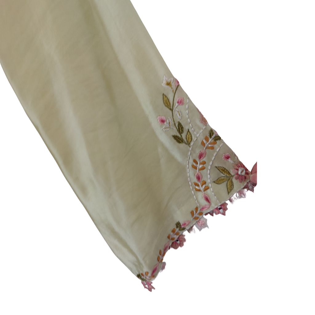 Amna Arshad Yellow Embroidered Silk Outfit (3 PCS) | Gently Used |