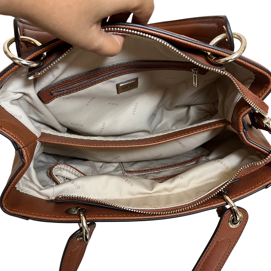 Guess Brown Kamryn Shopper Tote Bag | Gently Used |