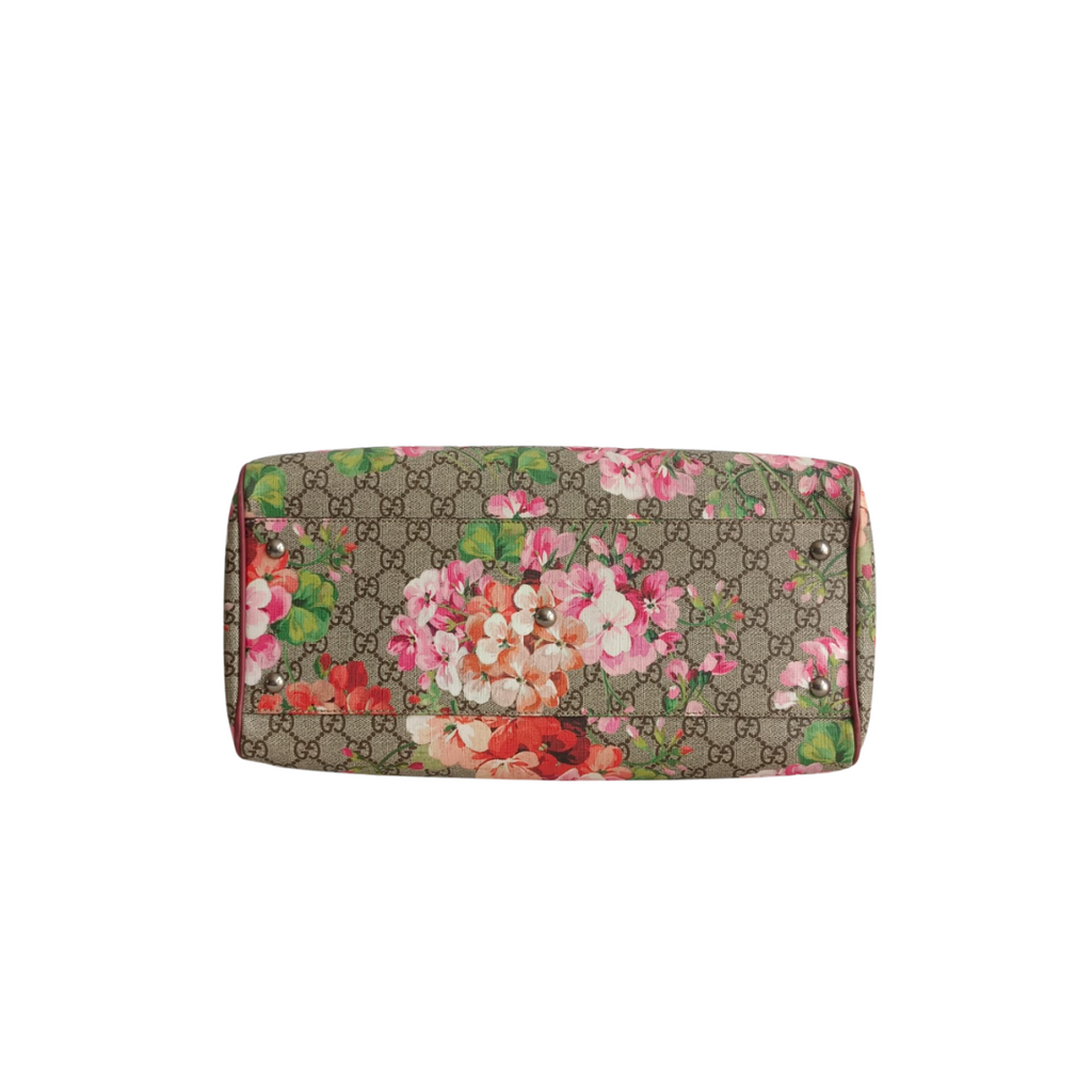 Gucci Pink/Beige GG Supreme Canvas Medium Blooms Boston Bag | Gently Used |