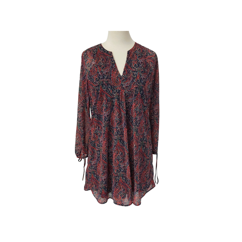 Used Tunic Top Mango Navy Printed Long Tunic | Gently Used | | Secret Stash