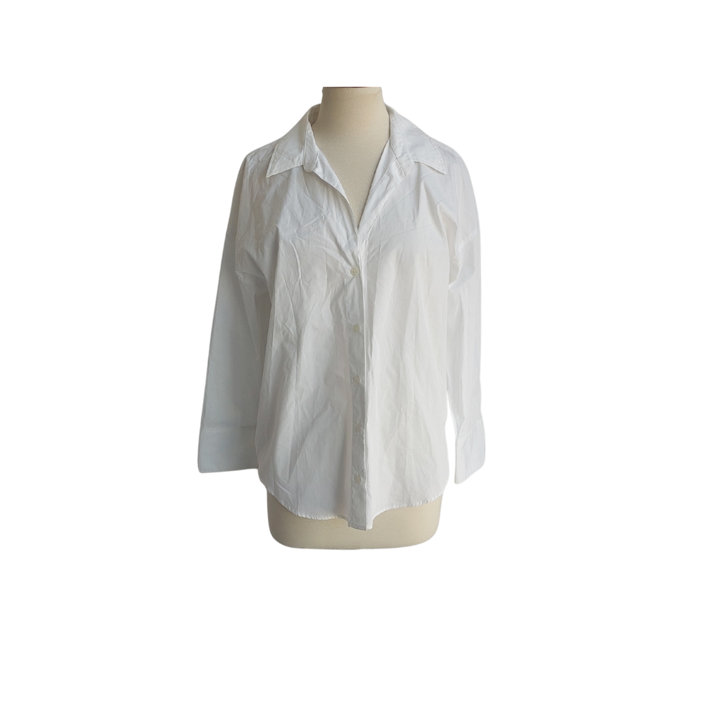 Zara White Button Down Top | Gently Used |