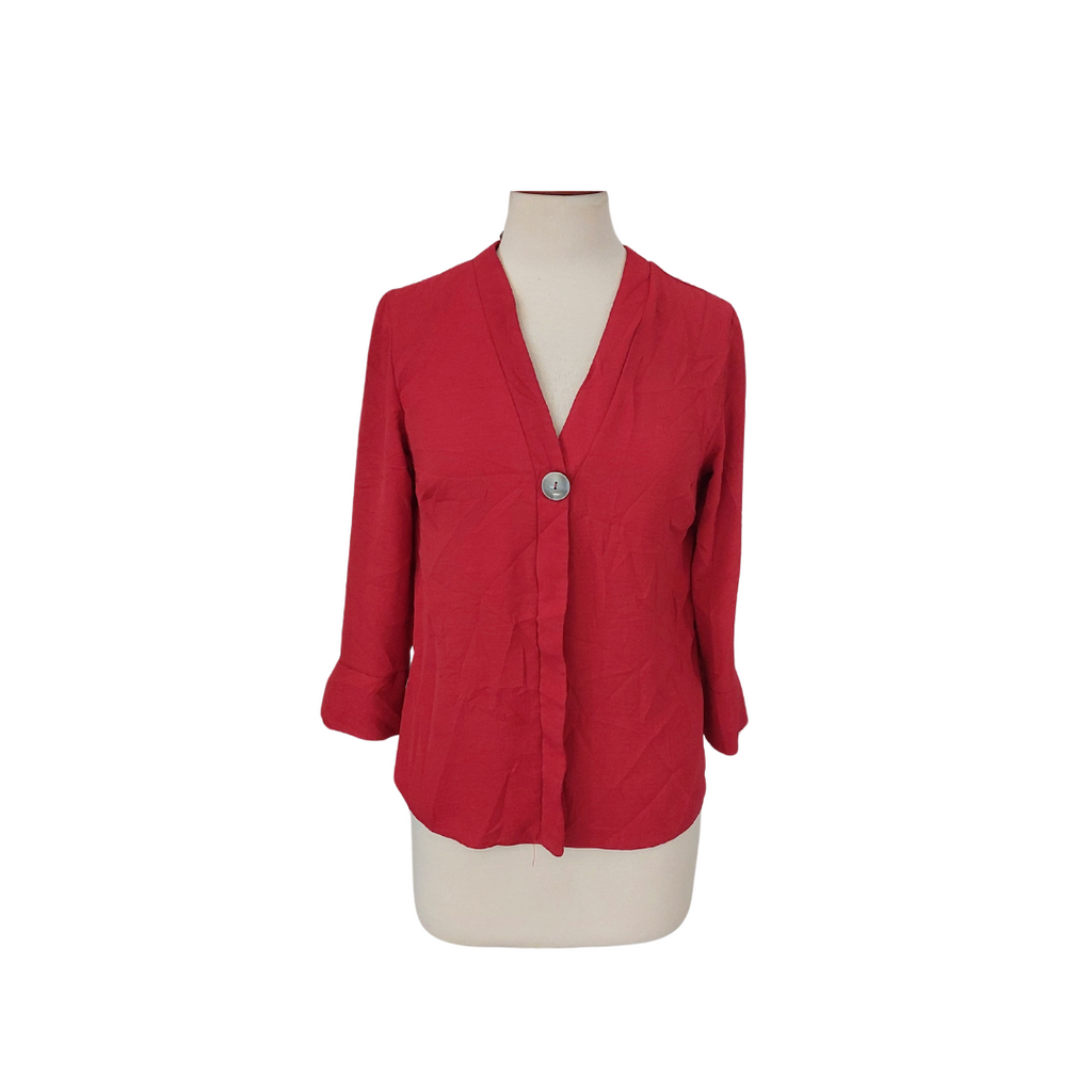 New Look Red V-Neck Blouse | Gently Used |