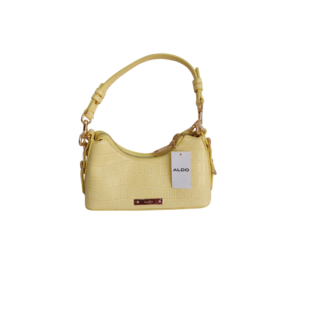 Aldo Yellow Leatherette Valamaryn Handbag | Brand New |