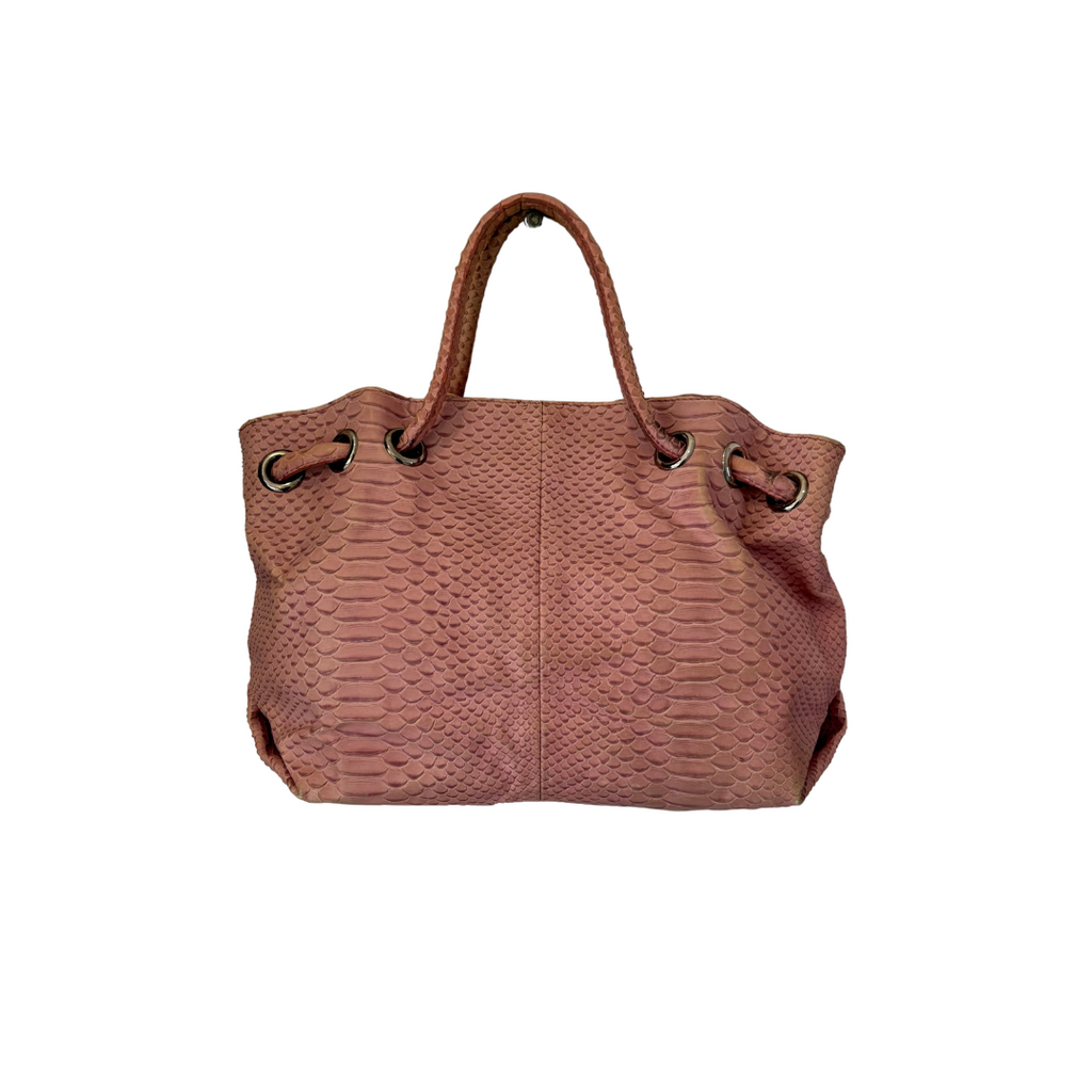 Furla Blush Pink Leather Croc-Embossed Carmen Tote | Pre Loved |