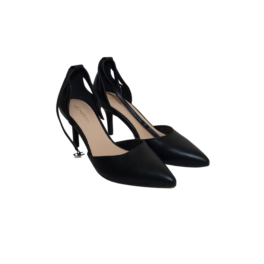 Le Chateau Black Ankle-strap Pointed Pumps | Brand New |
