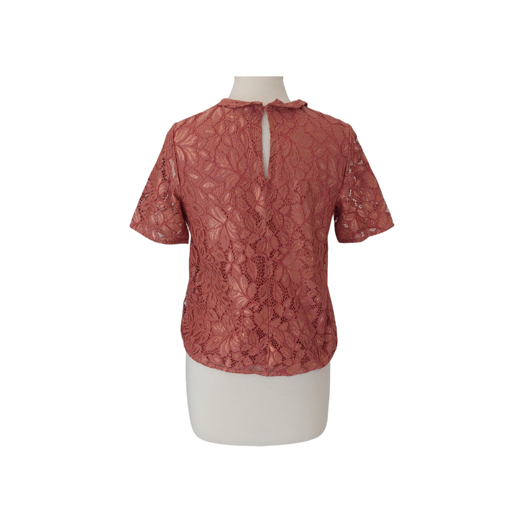 H&M Dark Peach Lace Top | Gently Used |