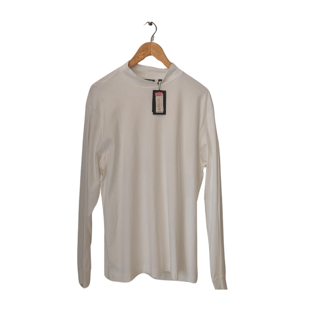 Murano Liquid Luxury Men's White High-neck Long-sleeves Shirt | Brand New |