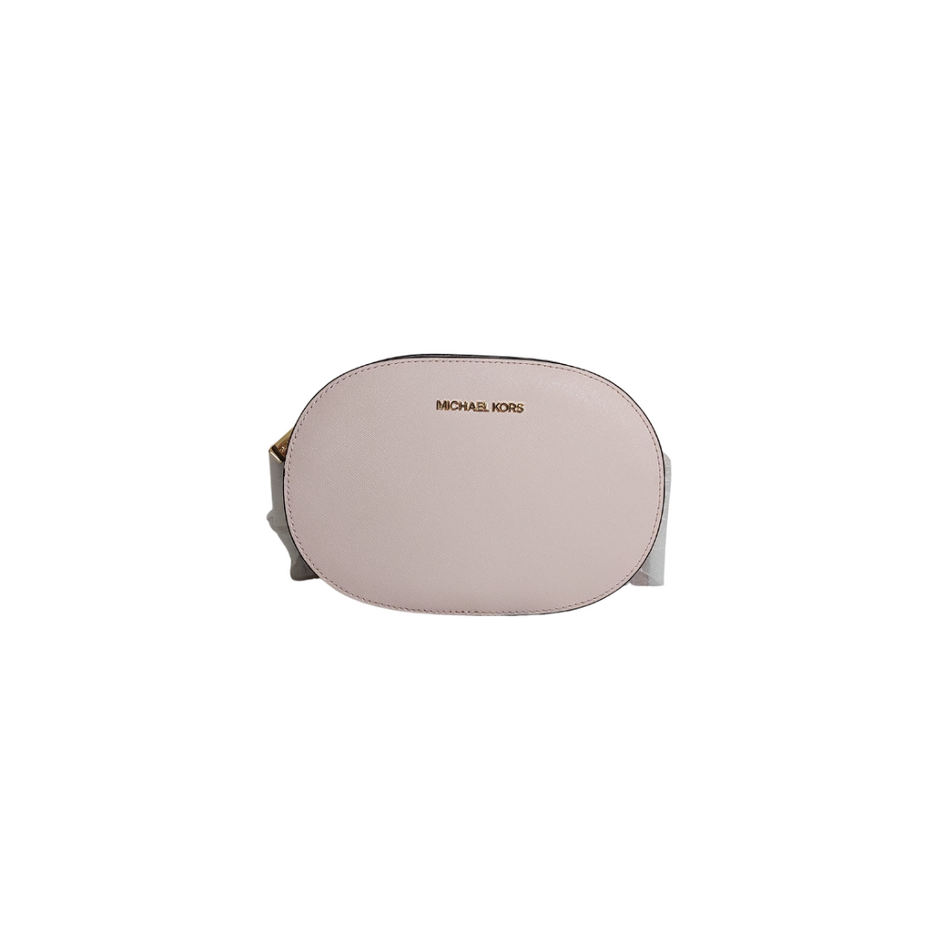 Michael Kors Light Pink Saffiano Leather Jet Set Oval Crossbody Bag | Like New |