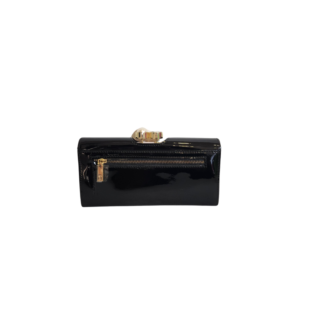 Ted Baker Black Cecilie Bobble Patent Matinee Wallet | Gently Used |