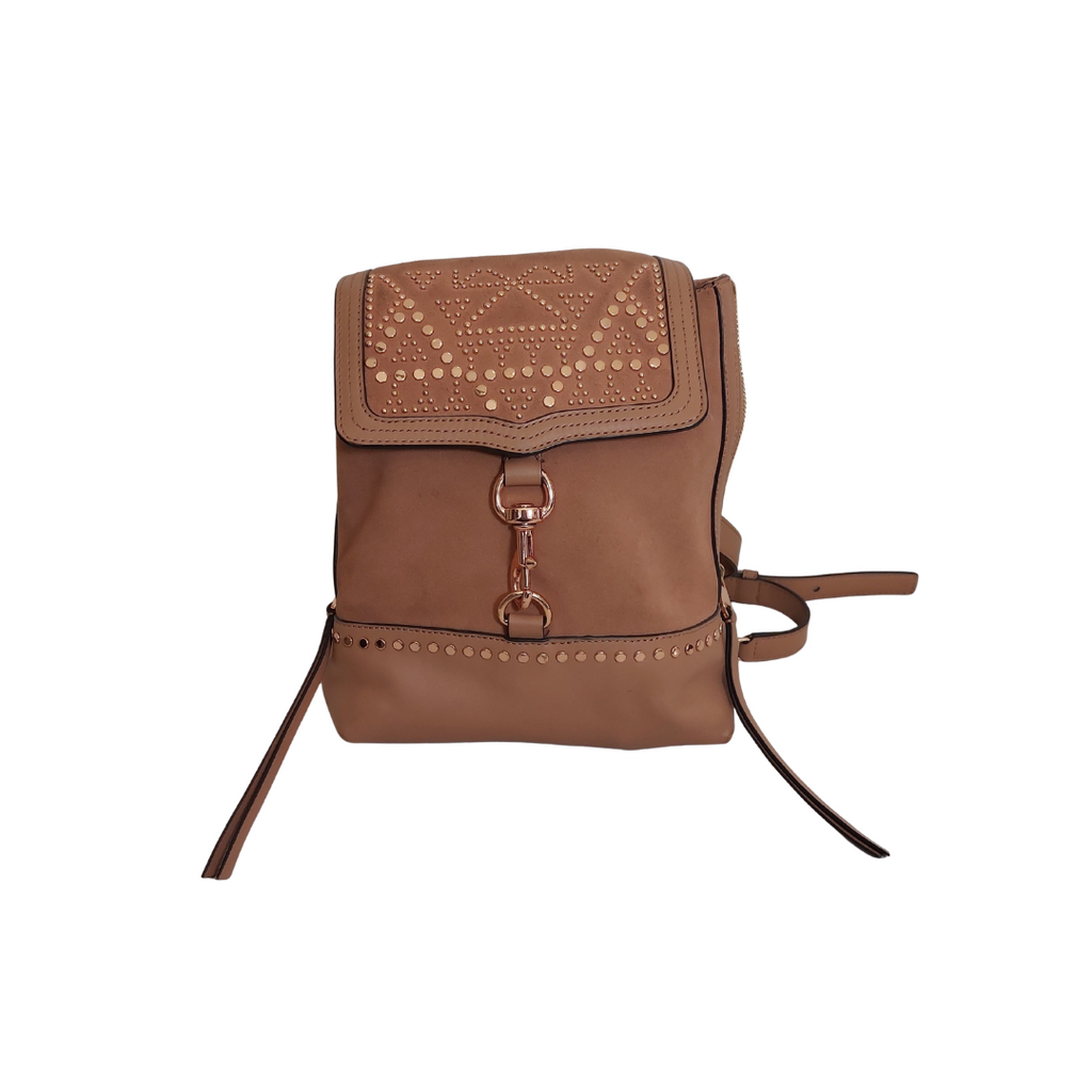Rebecca Minkoff Tan Leather & Suede Embellished Convertible Backpack Purse | Pre Loved |