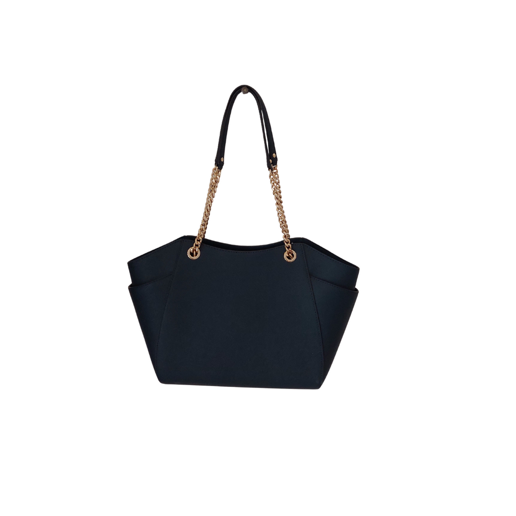 Michael Kors Navy Saffiano Leather Jet Set Large Chain Shoulder Tote Bag | Gently Used |