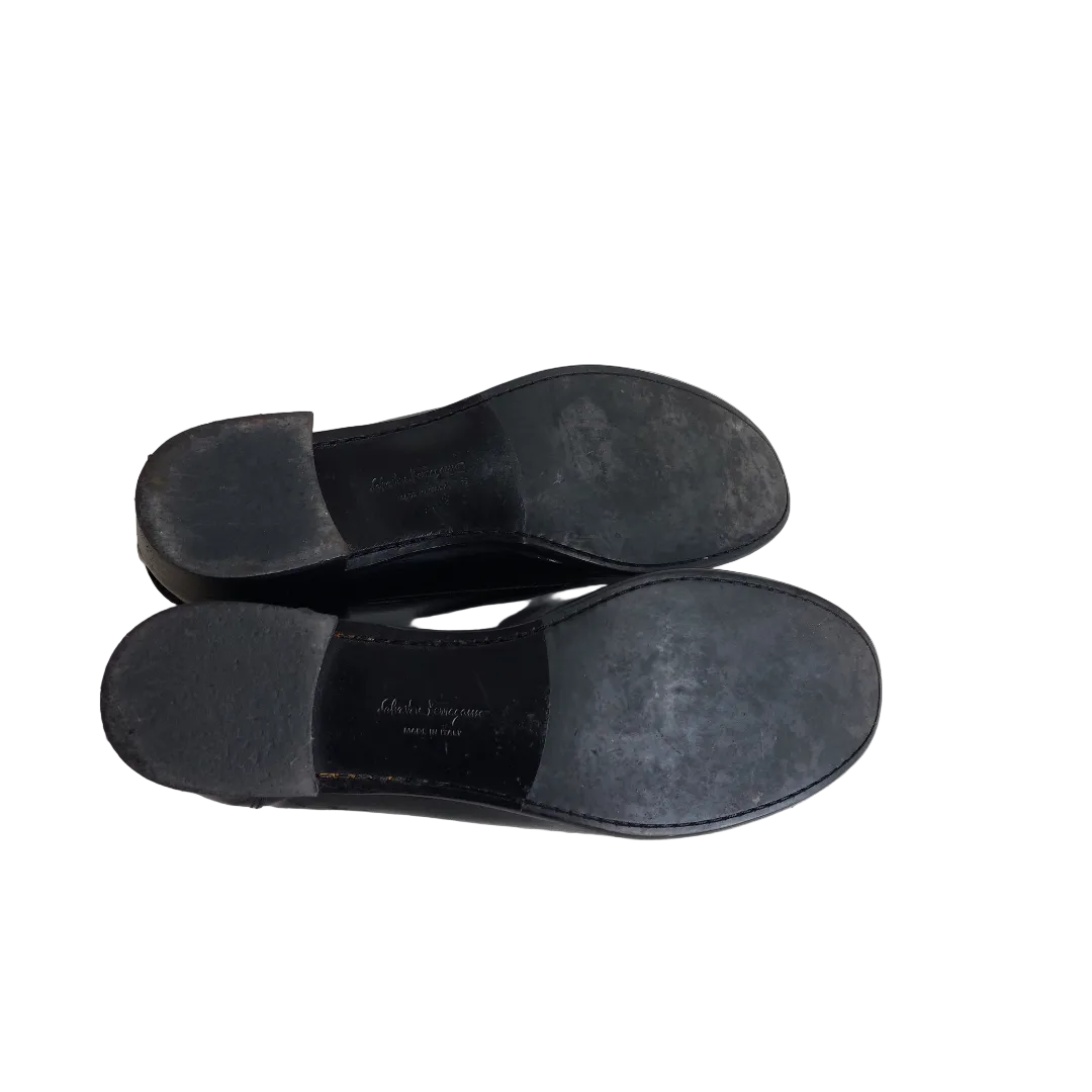 Salvatore Ferragamo Black Patent Leather Loafers | Pre Loved |