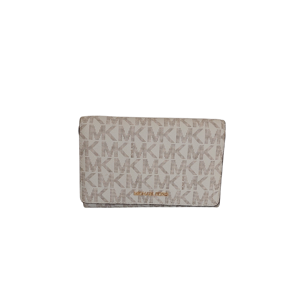 Michael Kors Vanilla Monogrammed Leather Crossbody Bag | Gently Used |