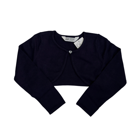 H&M Navy Blue Heart Button Cardigan (4-6 Years) | Brand New |