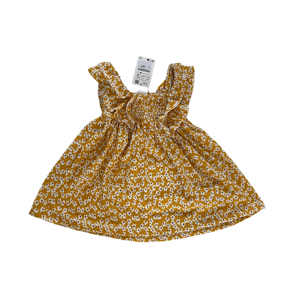 ZARA Yellow Floral Printed Dress (3 - 4 years)| Brand New |