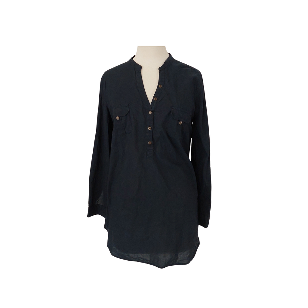ClockHouse Black Front Button Top | Pre Loved |