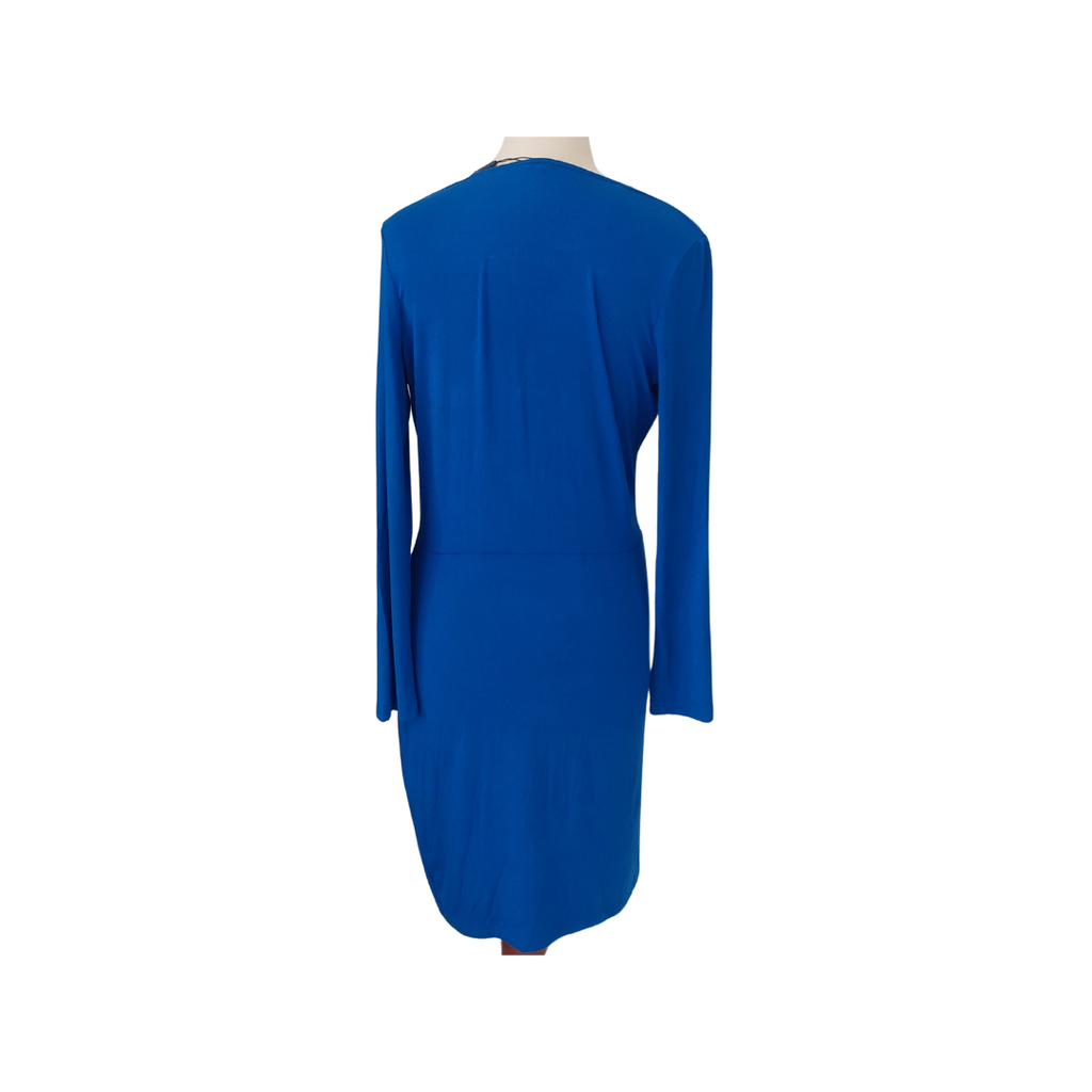 Amelia Electric Blue Crossover Midi Dress | Brand New |