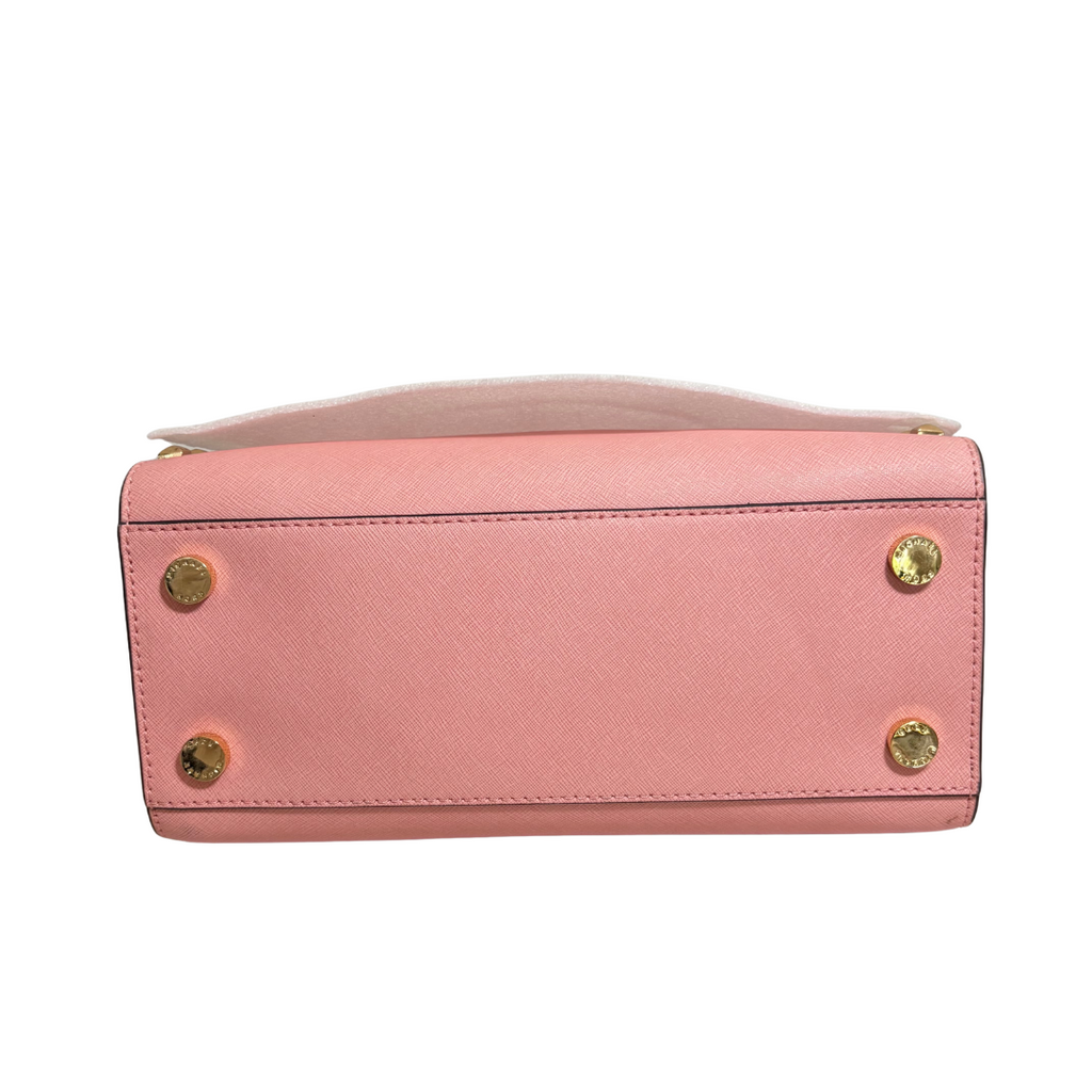 Michael Kors Pale Pink Leather 'Selma' Studded Satchel Bag | Brand New |