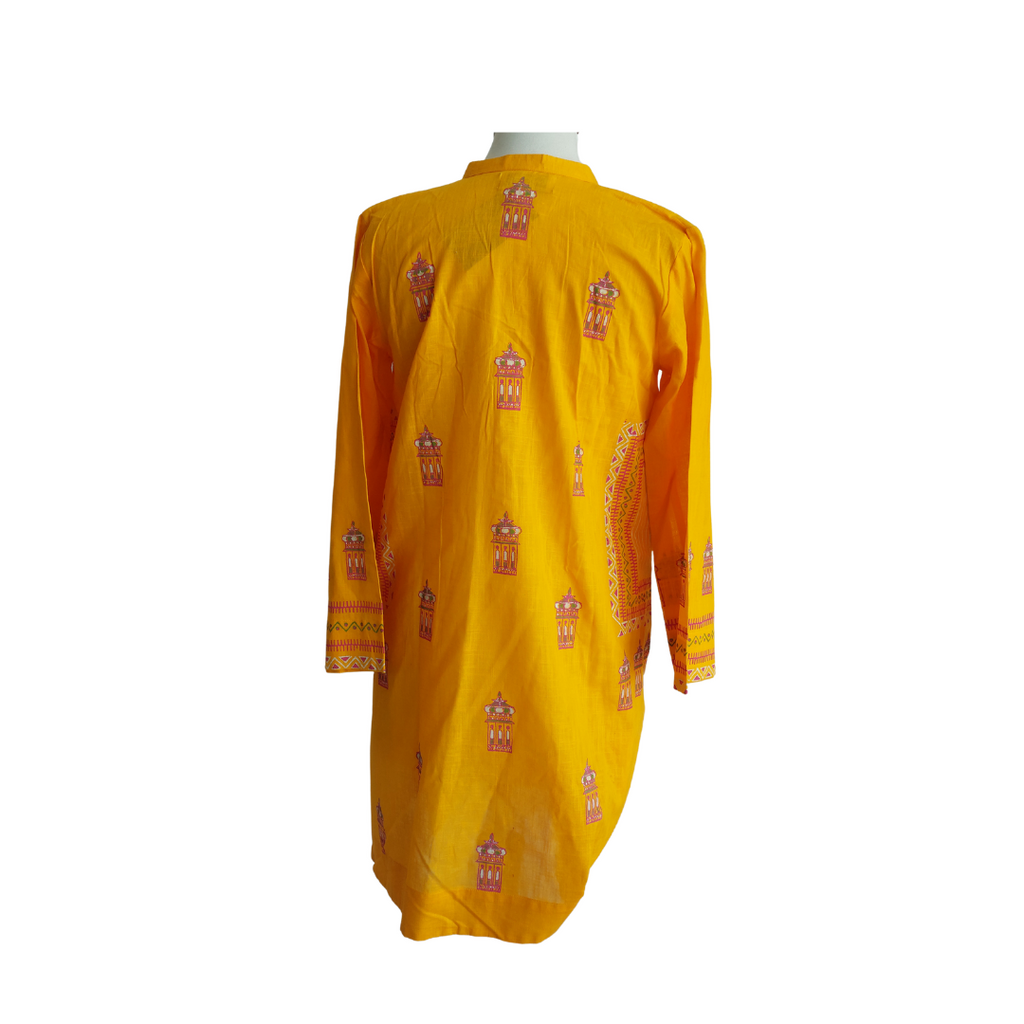 Blocked Textiles Yellow Block Print Kurta | Brand New |