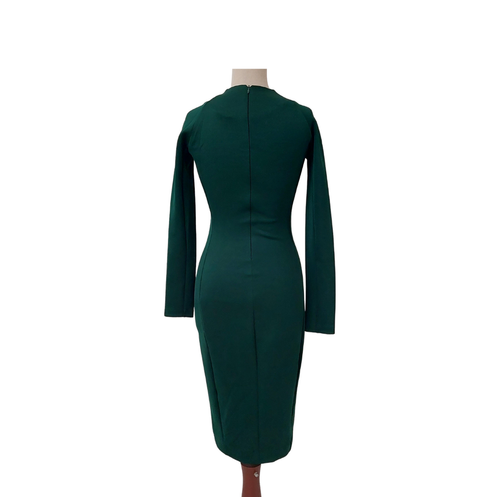 ZARA Green Long-Sleeve Bodycon Dress | Like New |