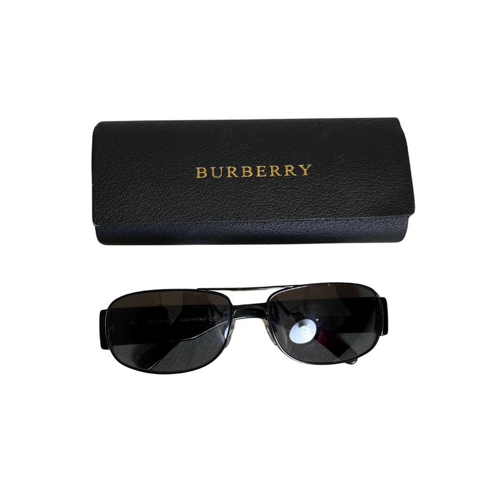 Burberry B3011 Black Metal Unisex Sunglasses | Pre Loved |