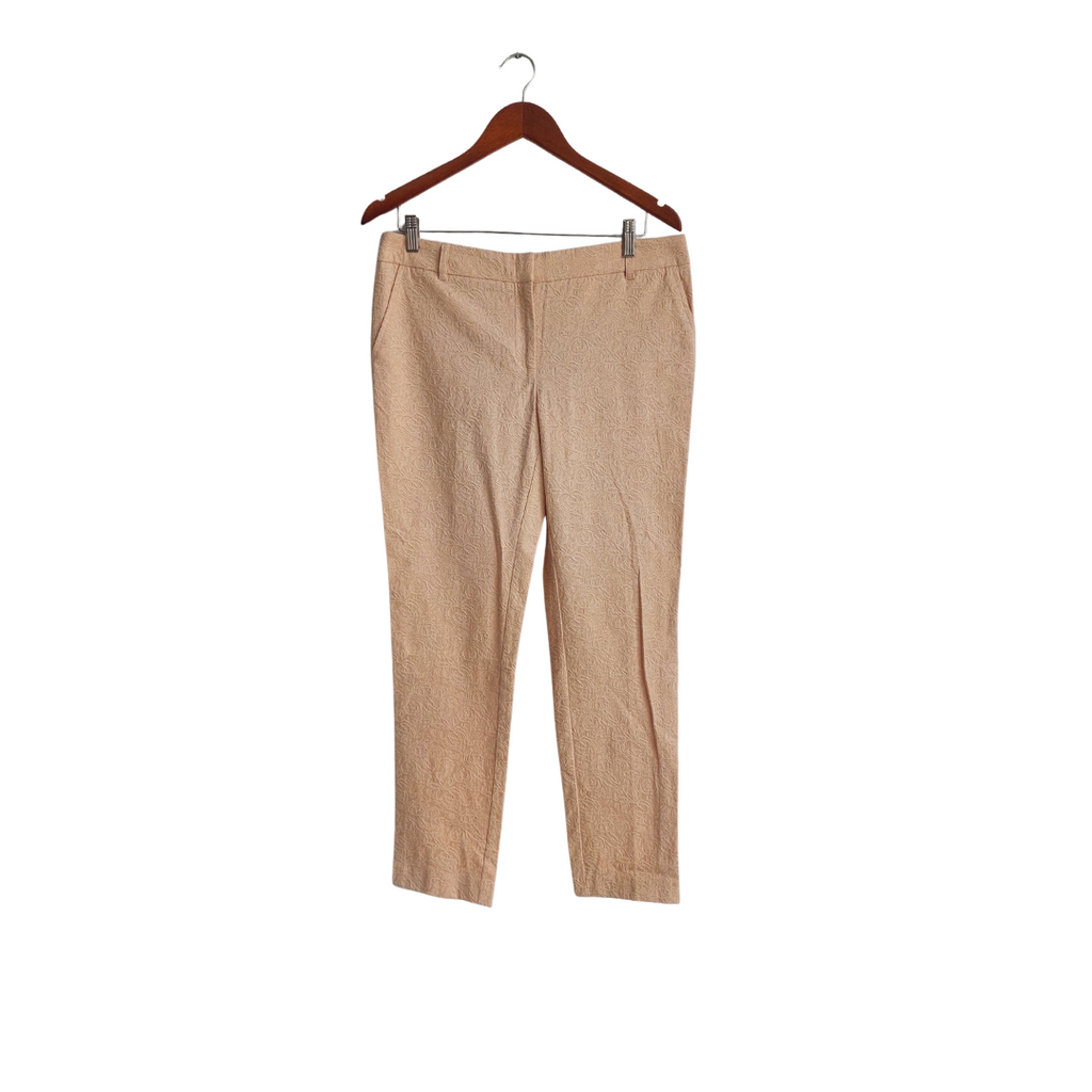 Next Light Pink Textured Print Straight Leg Pants | Brand New |