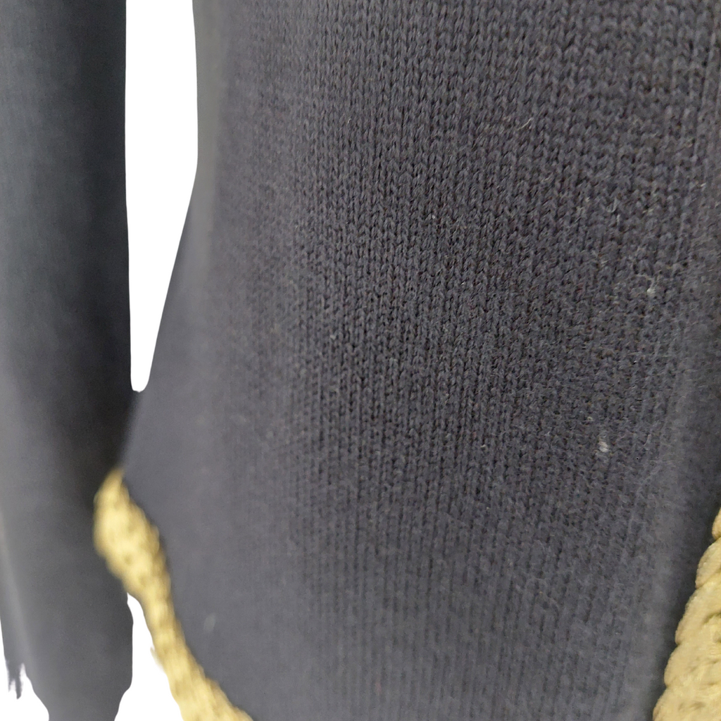 French Connection Black with Gold Trim Cardigan | gently used |
