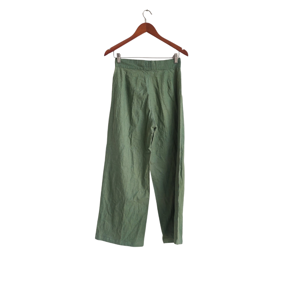 Stradivarius Green Front Pocket Wide Leg Pants | Pre Loved |
