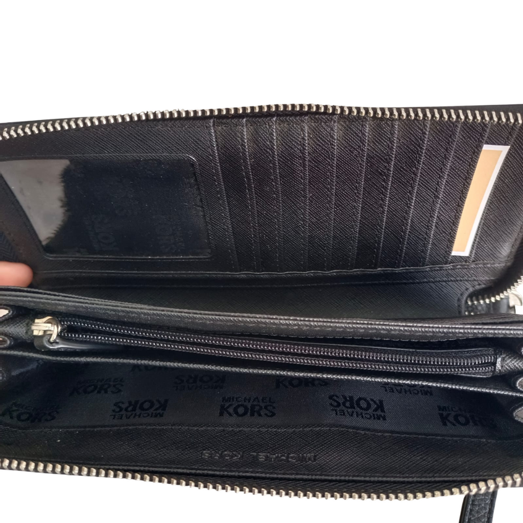 Michael Kors Black Leather Large Continental Wallet | Gently Used |