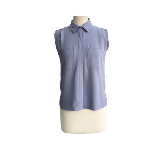 Mango Slate Blue Top | Gently Used |